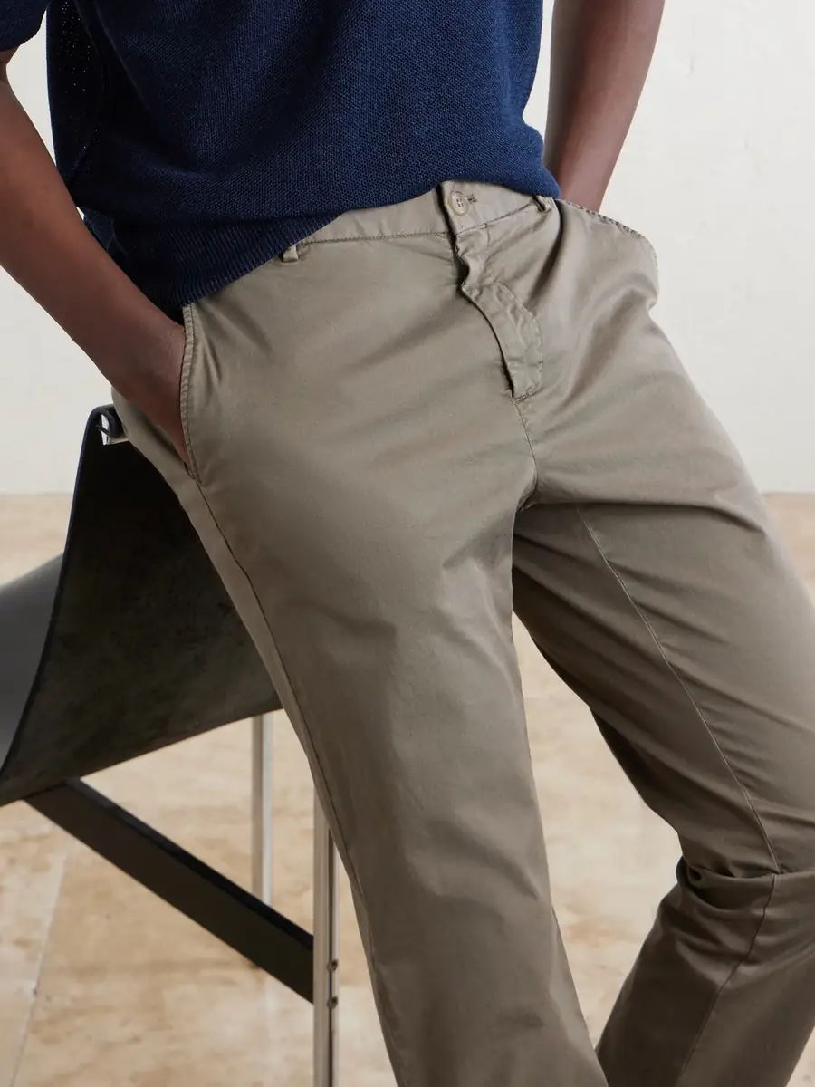 Sunspel Straight-Leg Garment-Dyed Cotton-Blend Twill Chinos - Men | Thumbnail 5