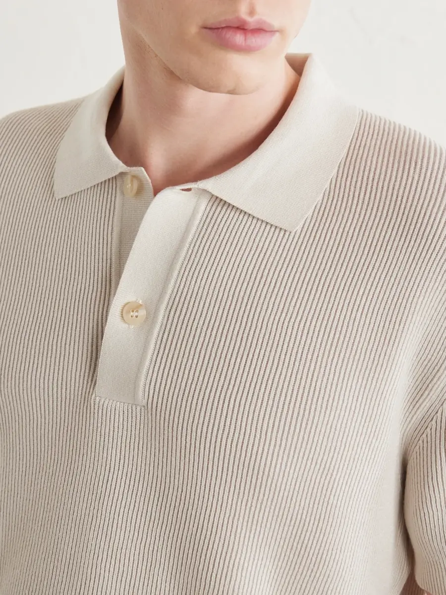 Sunspel Ribbed Cotton Polo-Shirt - Men | Thumbnail 5 Sunspel Ribbed Cotton Polo-Shirt - Men | Thumbnail 5