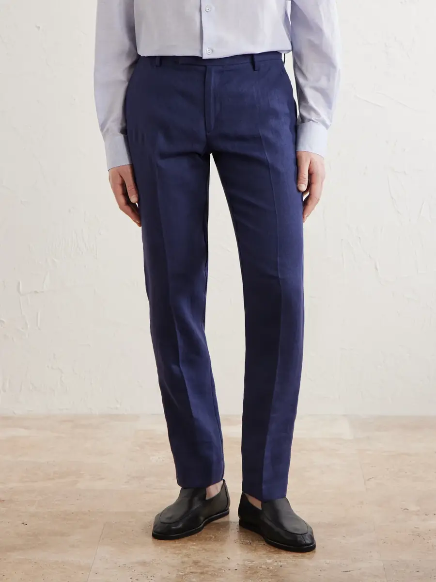 Sunspel Straight-Leg Pleated Linen Suit Trousers - Men | Thumbnail 3 Sunspel Straight-Leg Pleated Linen Suit Trousers - Men | Thumbnail 3