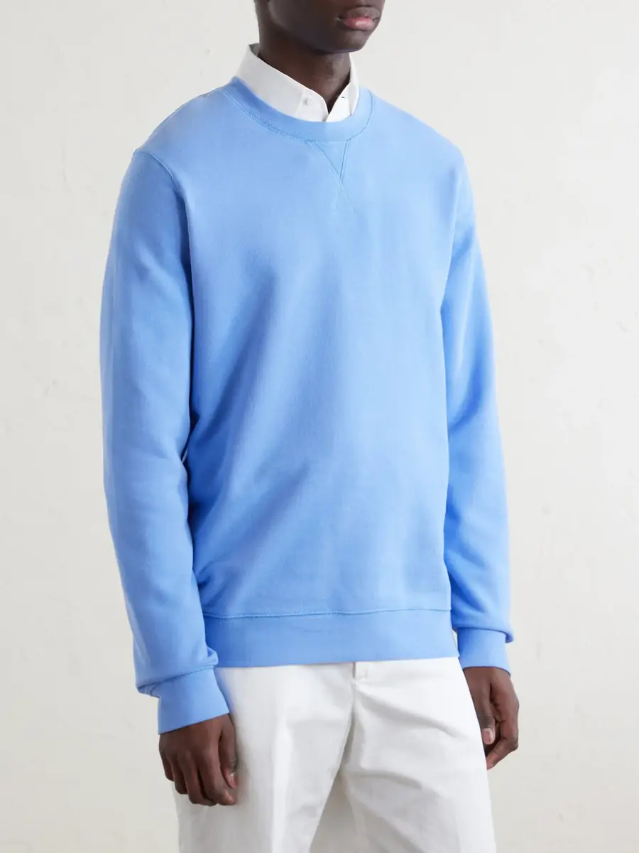 Sunspel Cotton-Jersey Sweatshirt - Men | Thumbnail 3
