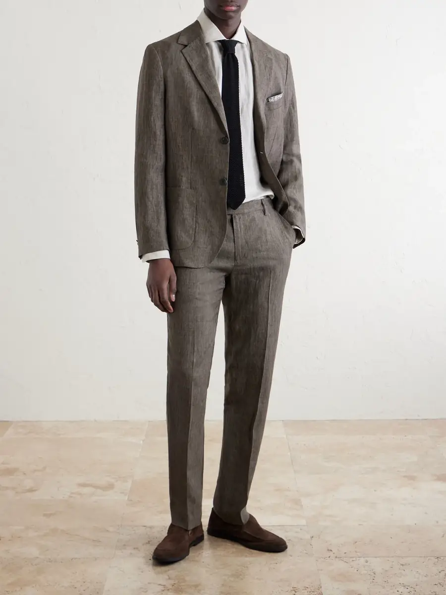 Sunspel Straight-Leg Pleated Linen Suit Trousers - Men | Thumbnail 2 Sunspel Straight-Leg Pleated Linen Suit Trousers - Men | Thumbnail 2