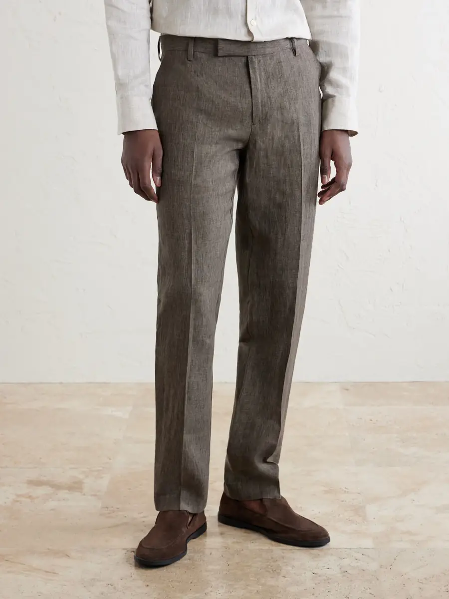 Sunspel Straight-Leg Pleated Linen Suit Trousers - Men | Thumbnail 3 Sunspel Straight-Leg Pleated Linen Suit Trousers - Men | Thumbnail 3