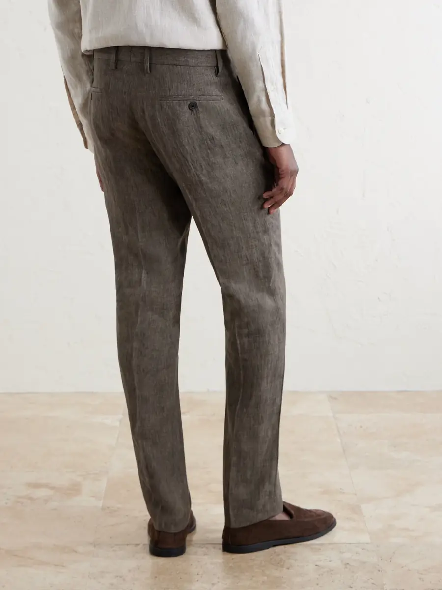 Sunspel Straight-Leg Pleated Linen Suit Trousers - Men | Thumbnail 4 Sunspel Straight-Leg Pleated Linen Suit Trousers - Men | Thumbnail 4