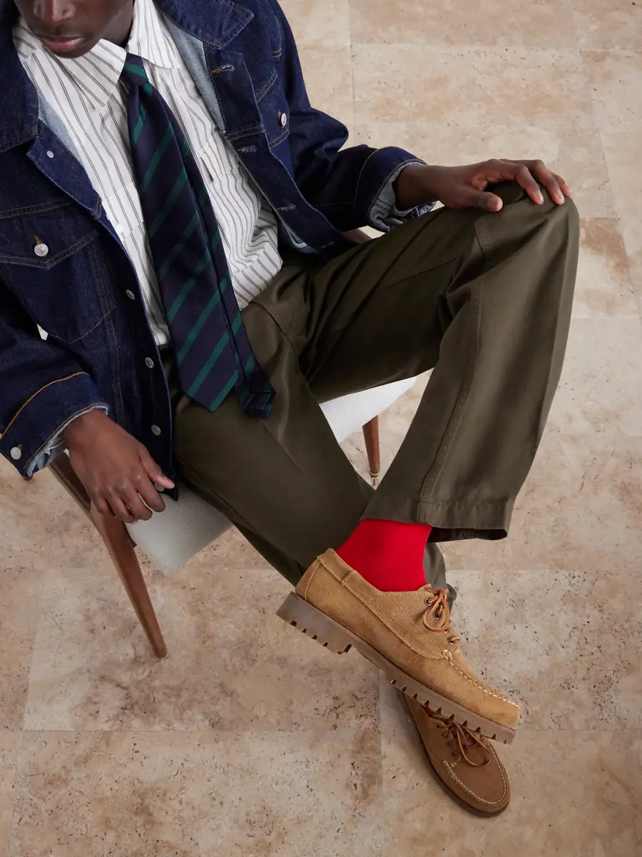 Drake's Straight-Leg Peached Cotton-Twill Trousers - Men | Thumbnail 5 Drake's Straight-Leg Peached Cotton-Twill Trousers - Men | Thumbnail 5