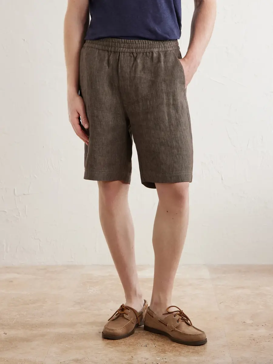 Sunspel Straight-Leg Linen Shorts - Men | Thumbnail 3
