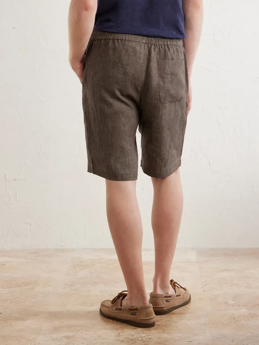 Sunspel Straight-Leg Linen Shorts - Men | Thumbnail 4
