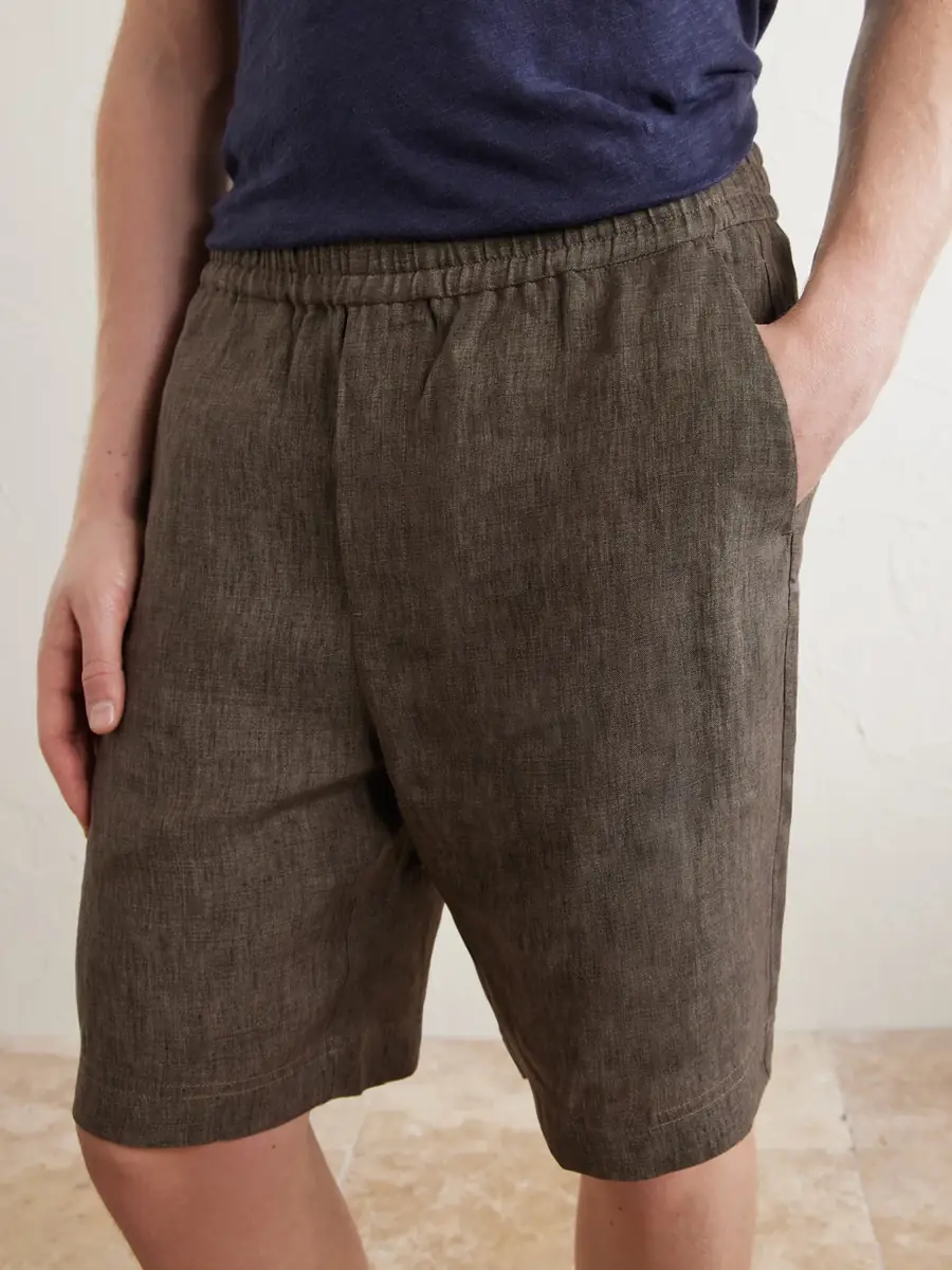 Sunspel Straight-Leg Linen Shorts - Men | Thumbnail 5