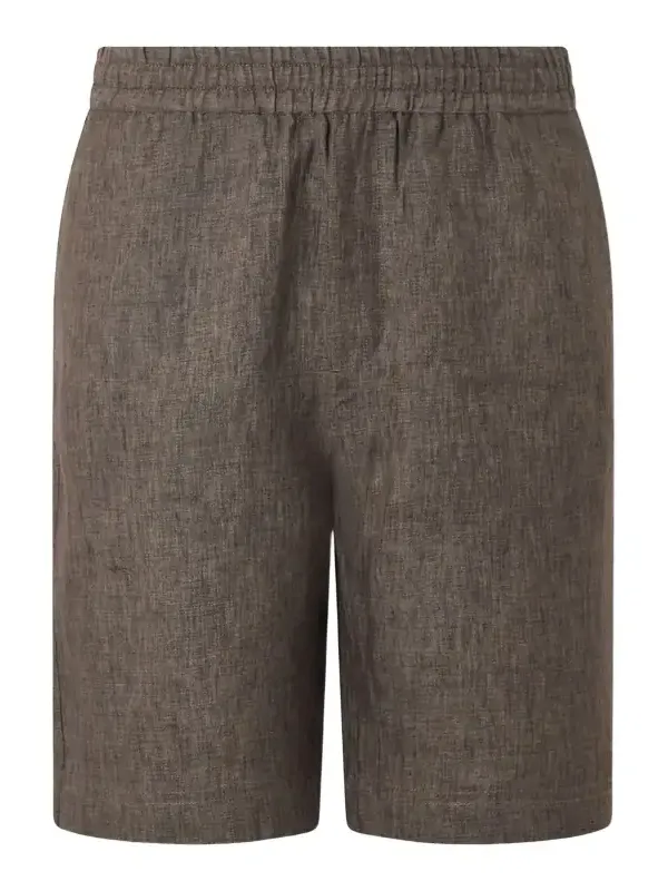 Straight-Leg Linen Shorts - Men Straight-Leg Linen Shorts - Men