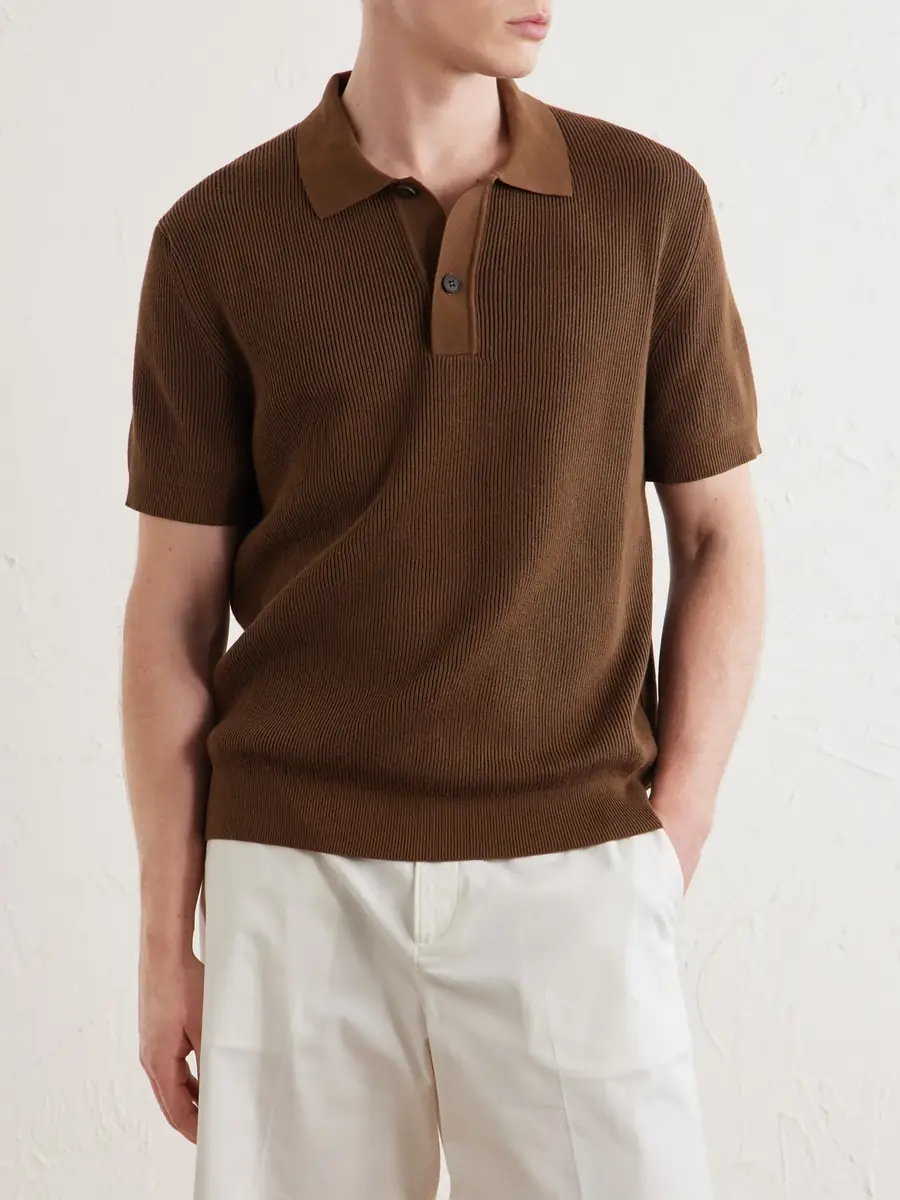 Sunspel Ribbed Cotton Polo-Shirt - Men | Thumbnail 3 Sunspel Ribbed Cotton Polo-Shirt - Men | Thumbnail 3