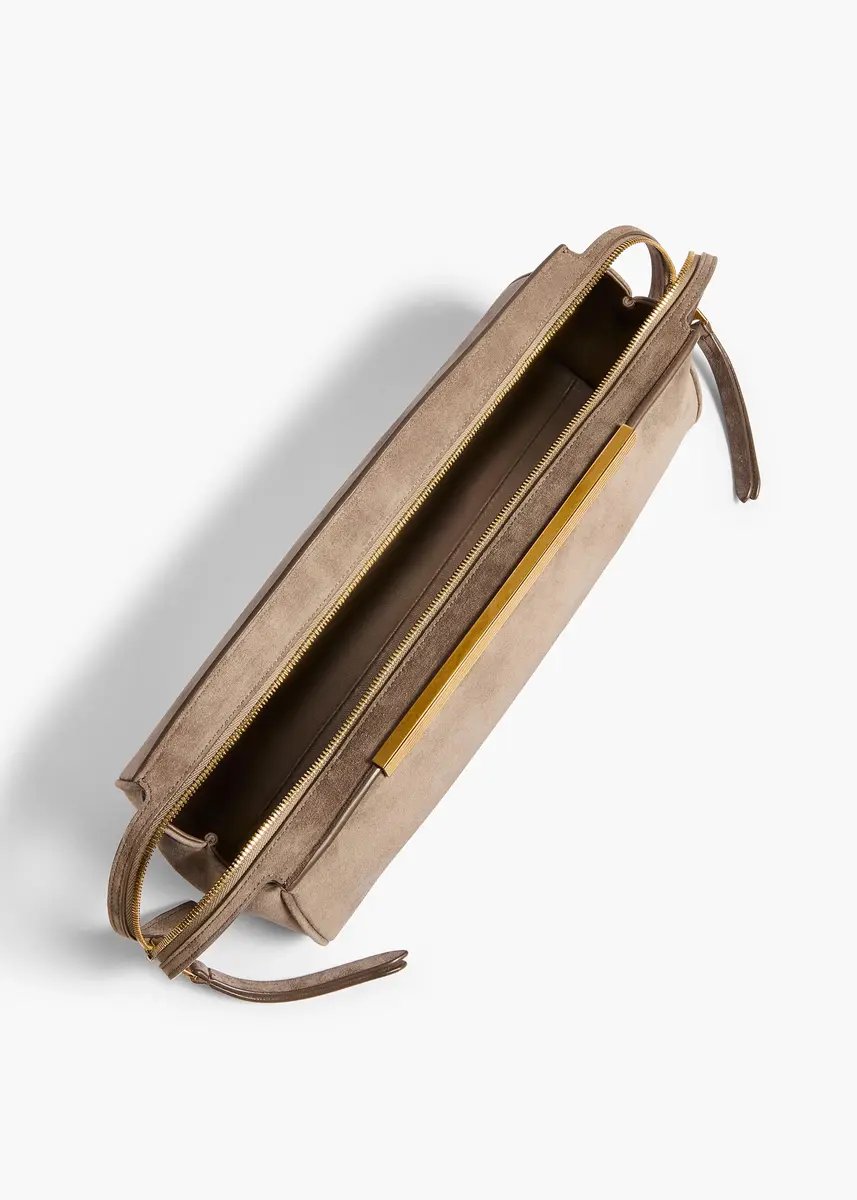 Khaite Donna Evening Clutch In Morning Dove Suede | Thumbnail 3 Khaite Donna Evening Clutch In Morning Dove Suede | Thumbnail 3