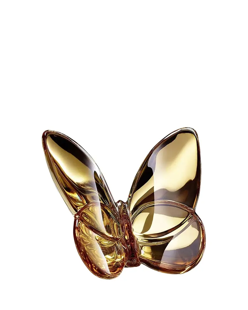 Baccarat 2.5" Lucky Crystal Gold Butterfly | Image 1 Baccarat 2.5" Lucky Crystal Gold Butterfly | Image 1