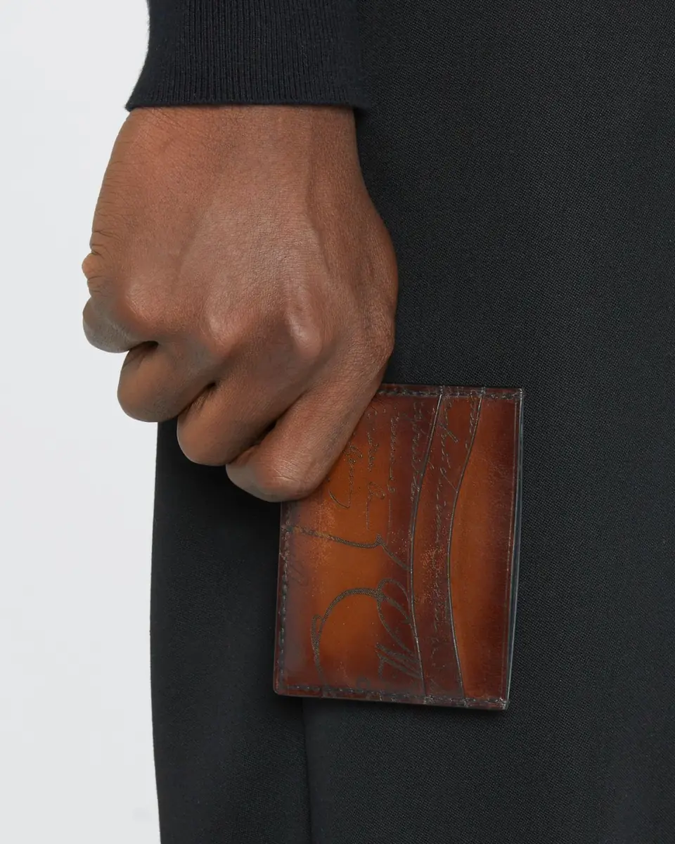 Berluti Men's Bambou Scritto Leather Card Case | Thumbnail 2 Berluti Men's Bambou Scritto Leather Card Case | Thumbnail 2