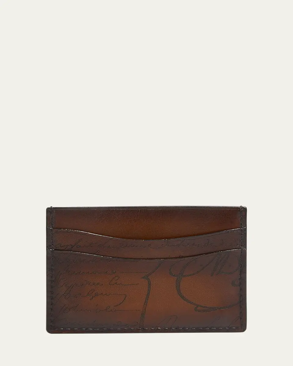 Berluti Men's Bambou Scritto Leather Card Case | Thumbnail 3 Berluti Men's Bambou Scritto Leather Card Case | Thumbnail 3