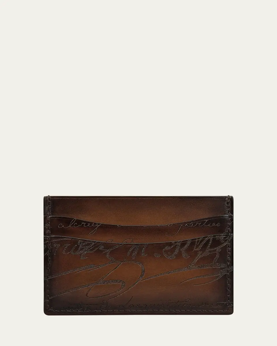 Berluti Men's Bambou Scritto Leather Card Case | Thumbnail 5 Berluti Men's Bambou Scritto Leather Card Case | Thumbnail 5