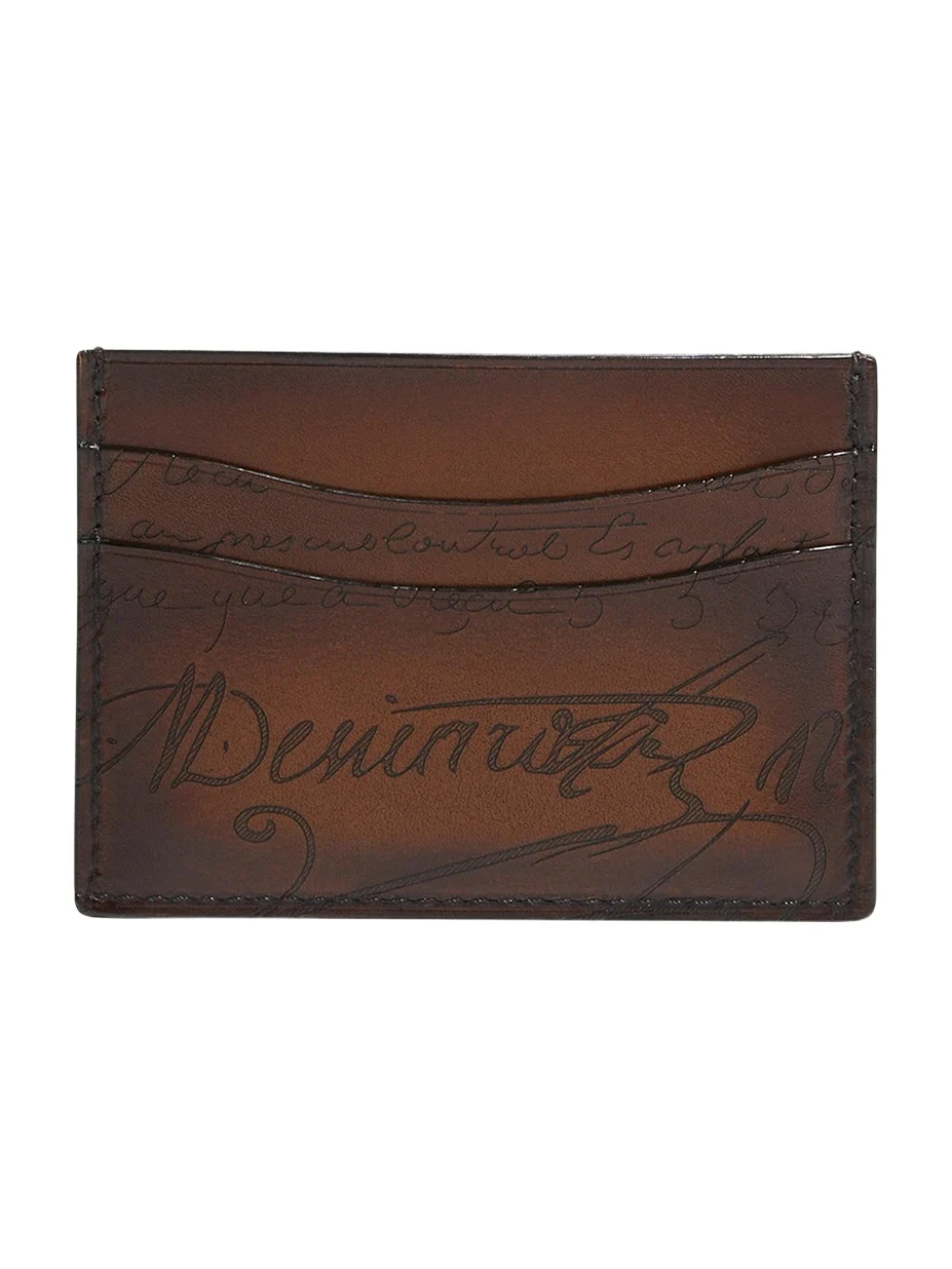Berluti Men's Bambou Scritto Leather Card Case