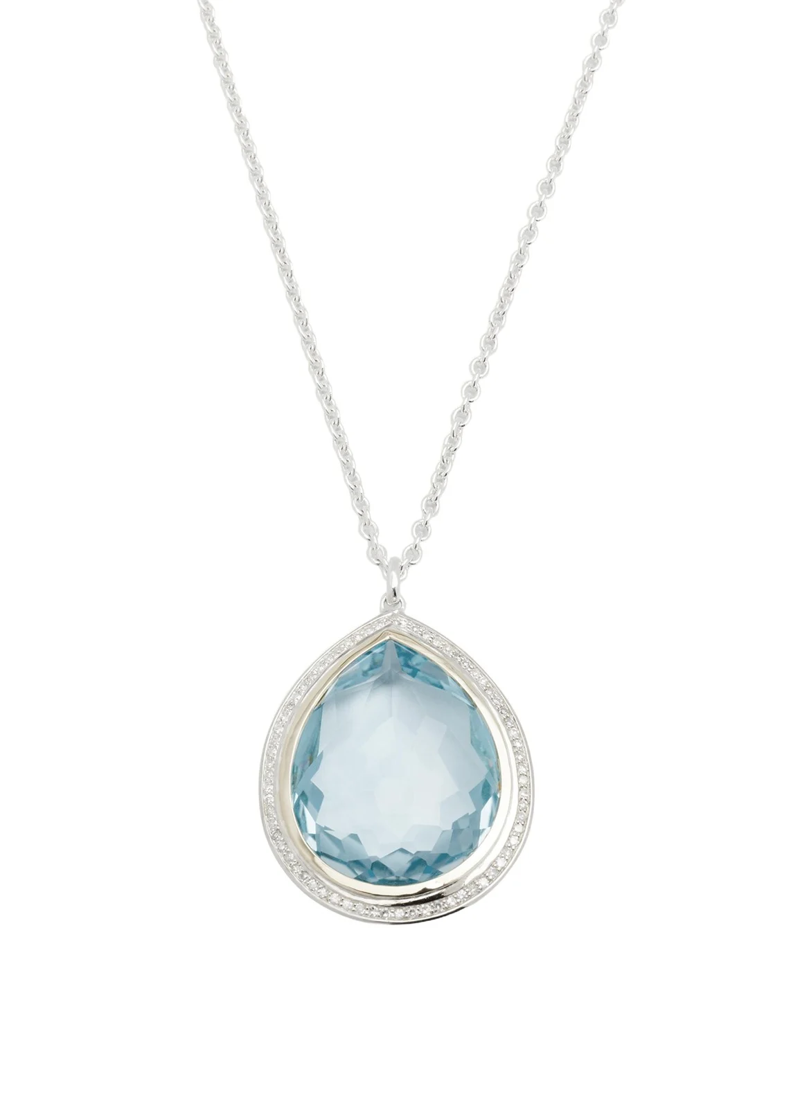 Large Teardrop Pendant Necklace in with Diamonds Large Teardrop Pendant Necklace in with Diamonds