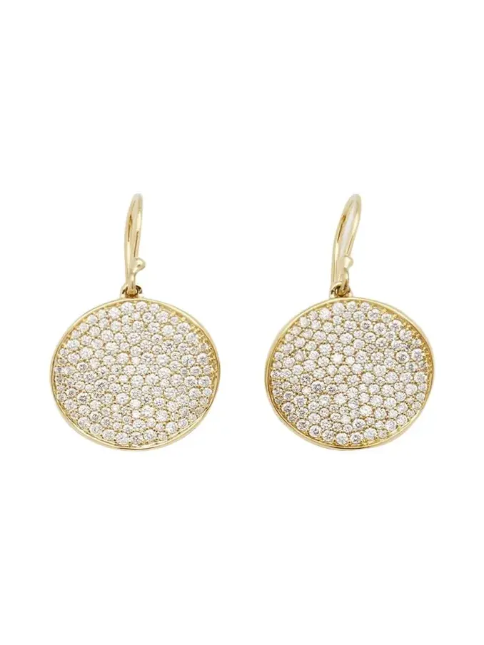 Medium Flower Drop Earrings in 18K Gold with Diamonds