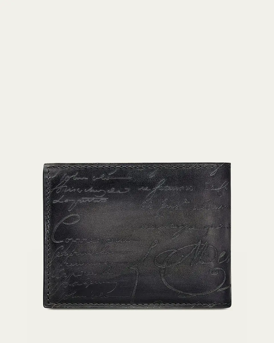 Berluti Men's Makore Scritto Leather Bifold Wallet | Thumbnail 2 Berluti Men's Makore Scritto Leather Bifold Wallet | Thumbnail 2