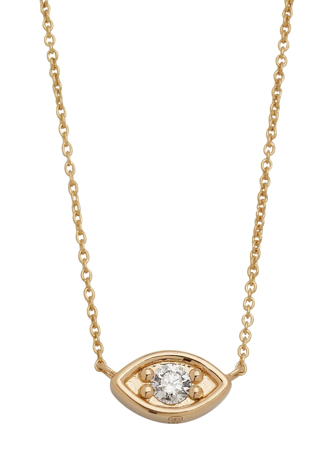 14k Yellow Gold Large Marquis Evil Eye Diamond Necklace 14k Yellow Gold Large Marquis Evil Eye Diamond Necklace