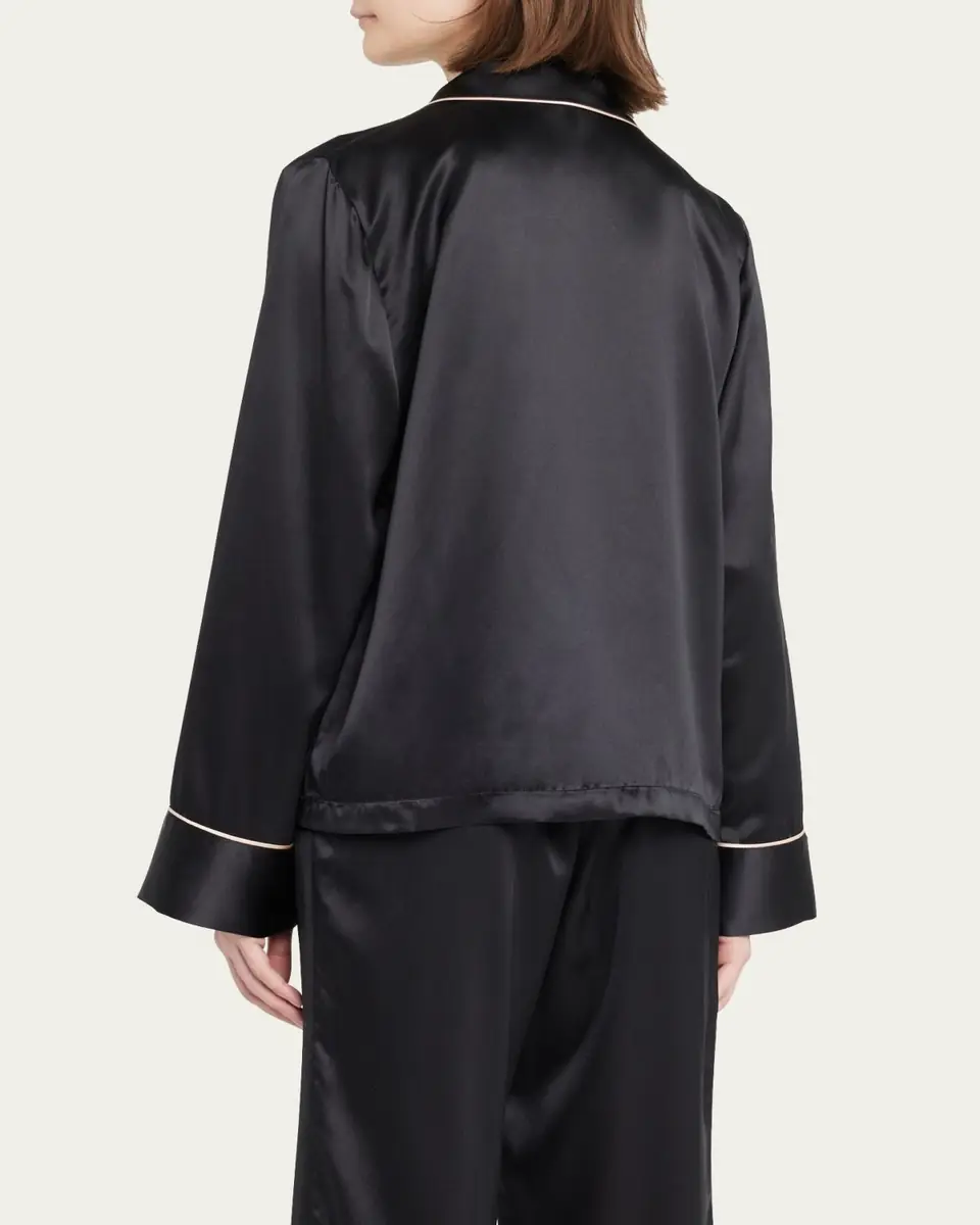 Kiki de Montparnasse Kiki Button-Down Silk Lounge Top | Thumbnail 3