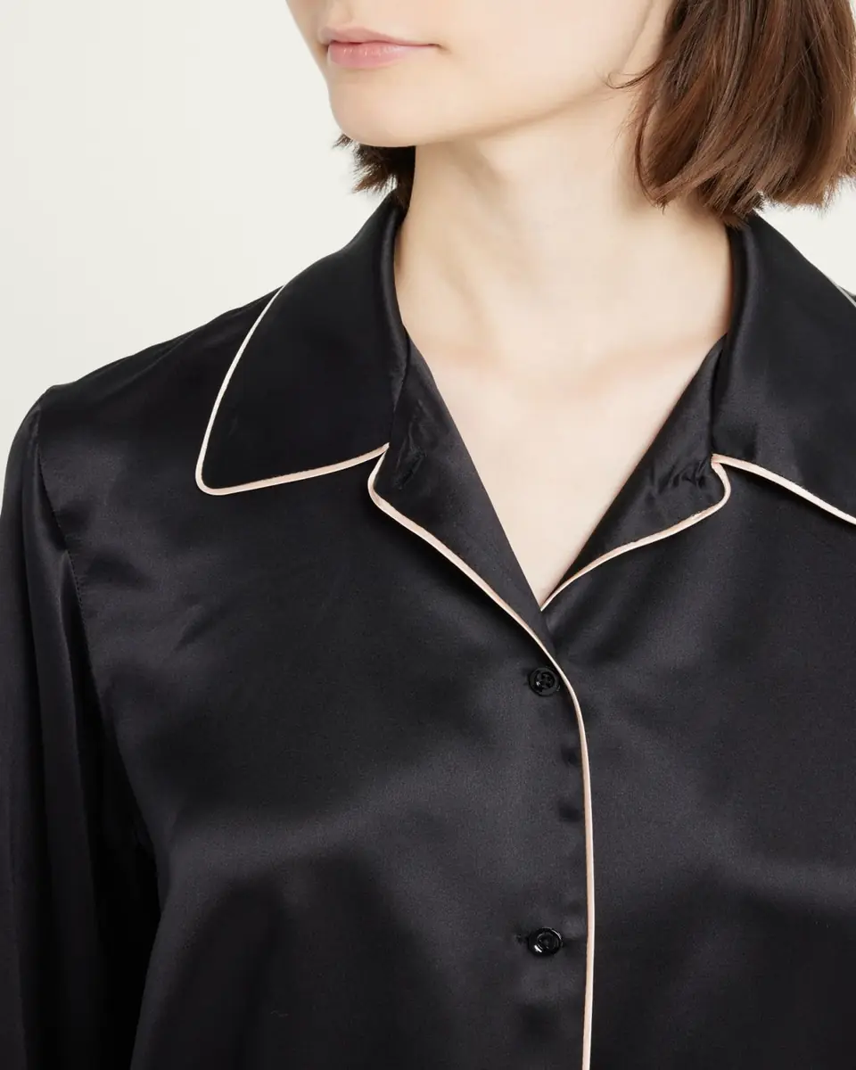 Kiki de Montparnasse Kiki Button-Down Silk Lounge Top | Thumbnail 5