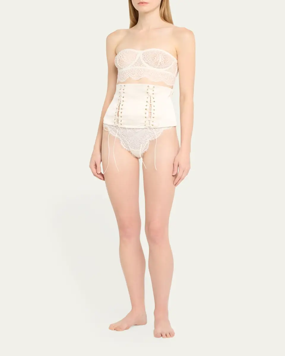 Kiki de Montparnasse La Madame Lace-Up Silk Waist Cincher | Thumbnail 2 Kiki de Montparnasse La Madame Lace-Up Silk Waist Cincher | Thumbnail 2