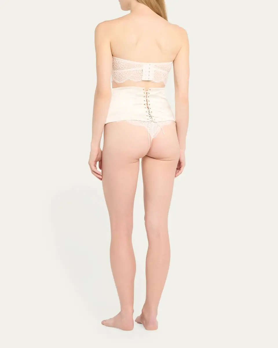 Kiki de Montparnasse La Madame Lace-Up Silk Waist Cincher | Thumbnail 3 Kiki de Montparnasse La Madame Lace-Up Silk Waist Cincher | Thumbnail 3