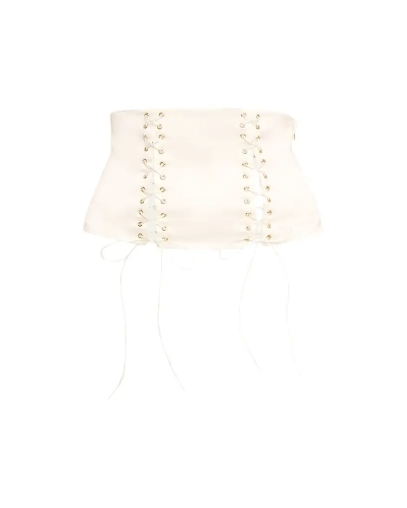 Kiki de Montparnasse La Madame Lace-Up Silk Waist Cincher
