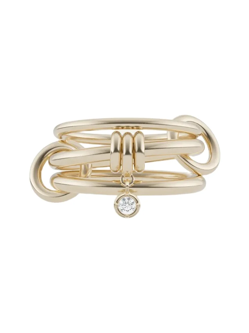 Piera 18K Yellow Gold Diamond 3-Link Ring Piera 18K Yellow Gold Diamond 3-Link Ring