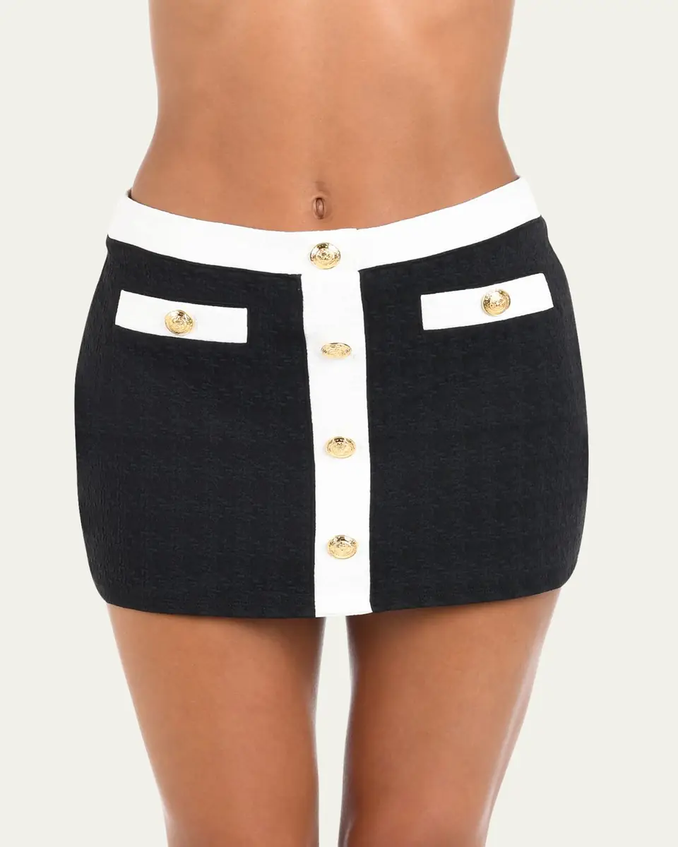 L'Agence Coco Colorblock Chic Mini Skirt | Thumbnail 4 L'Agence Coco Colorblock Chic Mini Skirt | Thumbnail 4