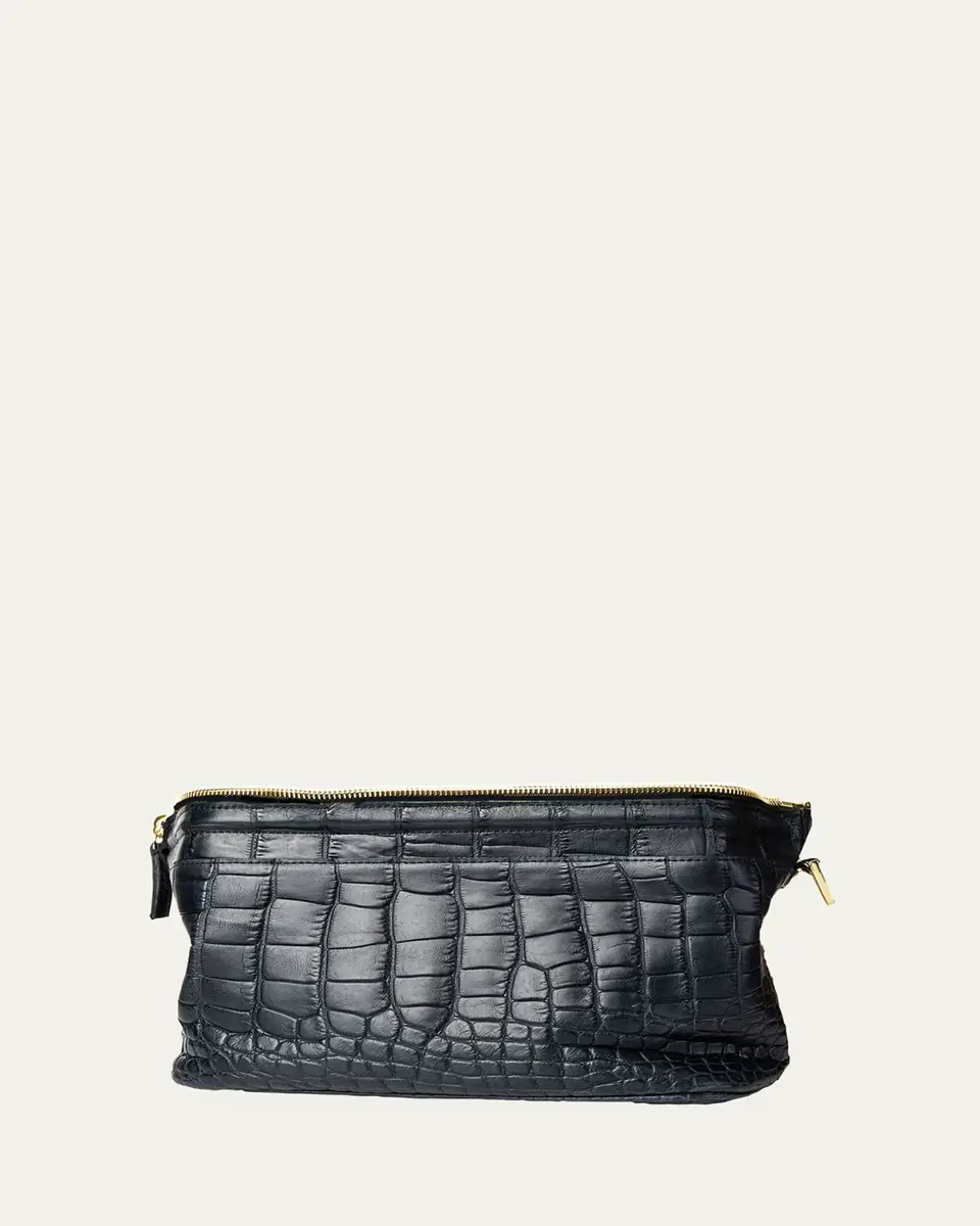 Abas Men's Alligator Travel Toiletry Bag | Thumbnail 2