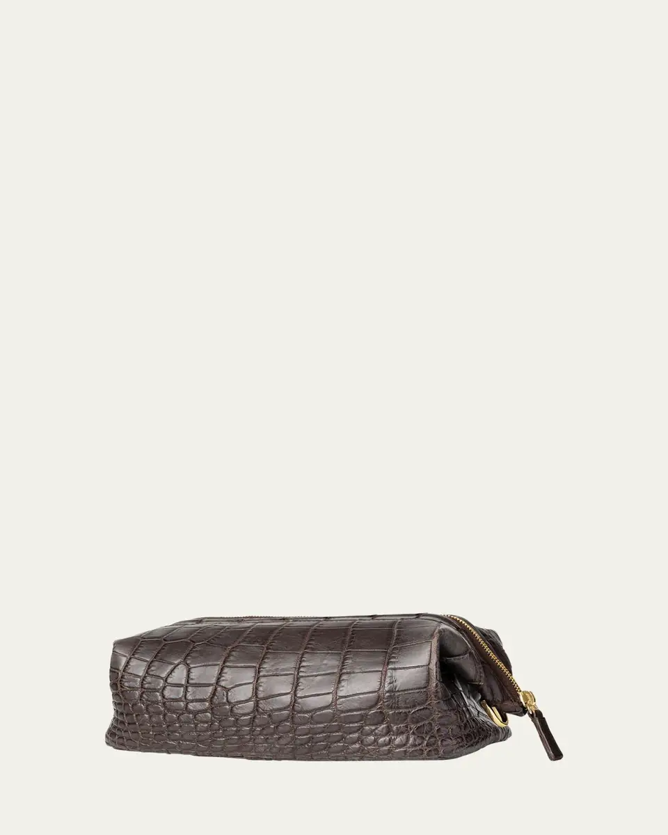 Abas Men's Alligator Travel Toiletry Bag | Thumbnail 4