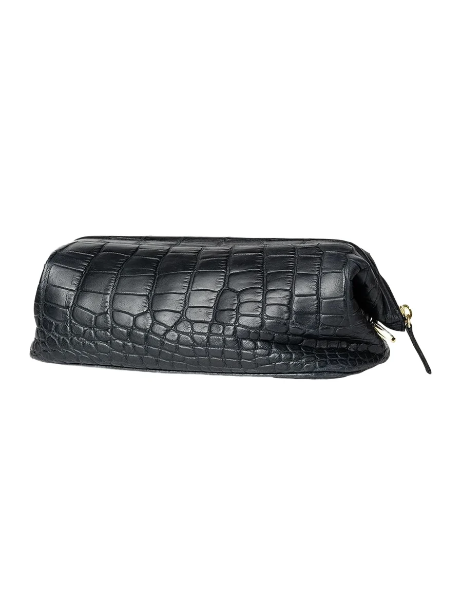 Abas Men's Alligator Travel Toiletry Bag