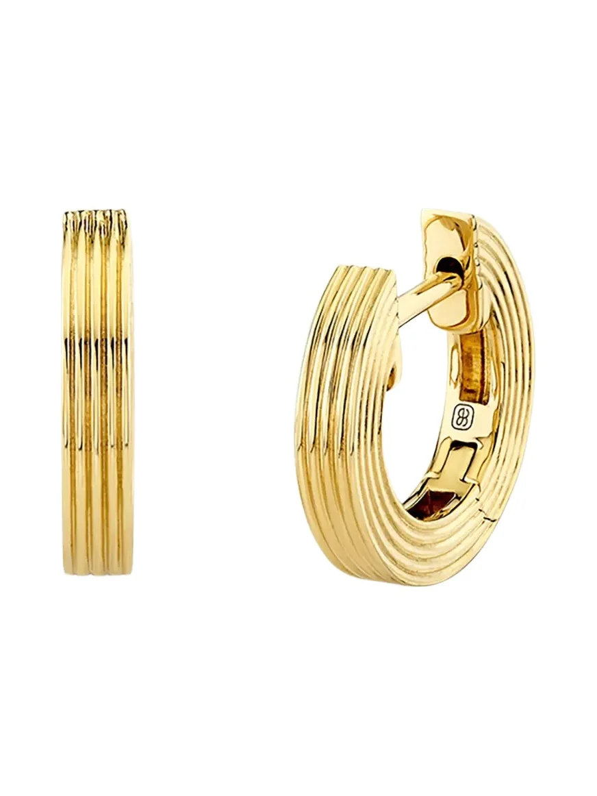 Sydney Evan 14K Small Fluted Huggie Hoop Earrings