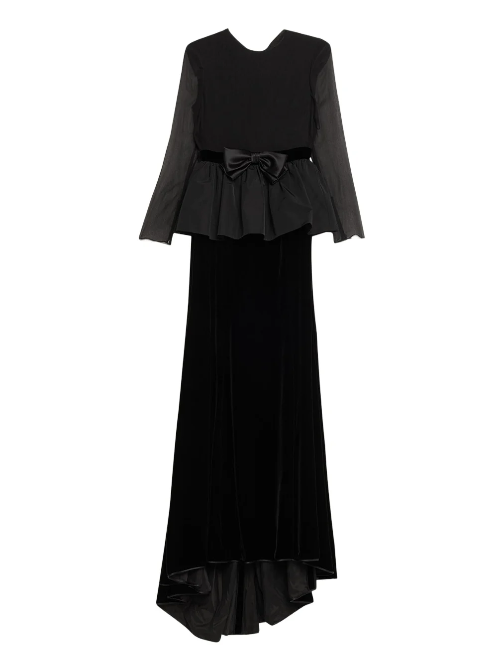 Sablé Velvet Peplum Backless Gown