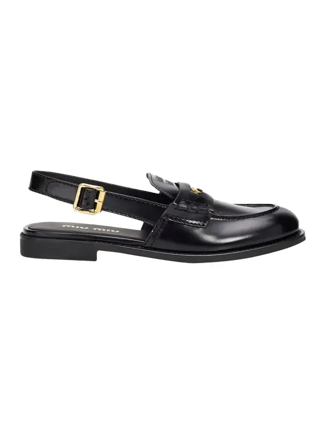 Spazzolato Leather Slingback Penny Loafers Spazzolato Leather Slingback Penny Loafers