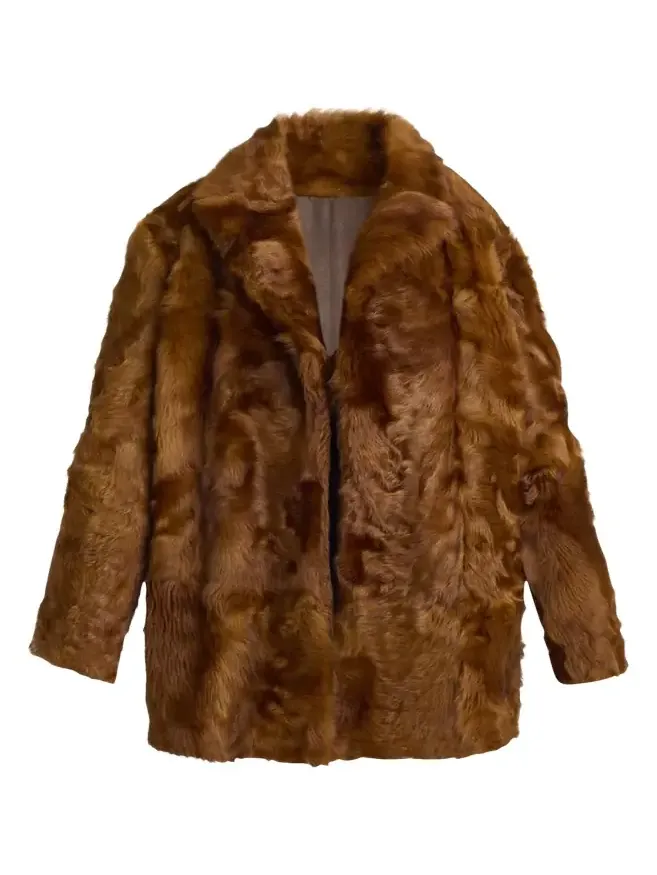 Lamb Shearling Open Coat