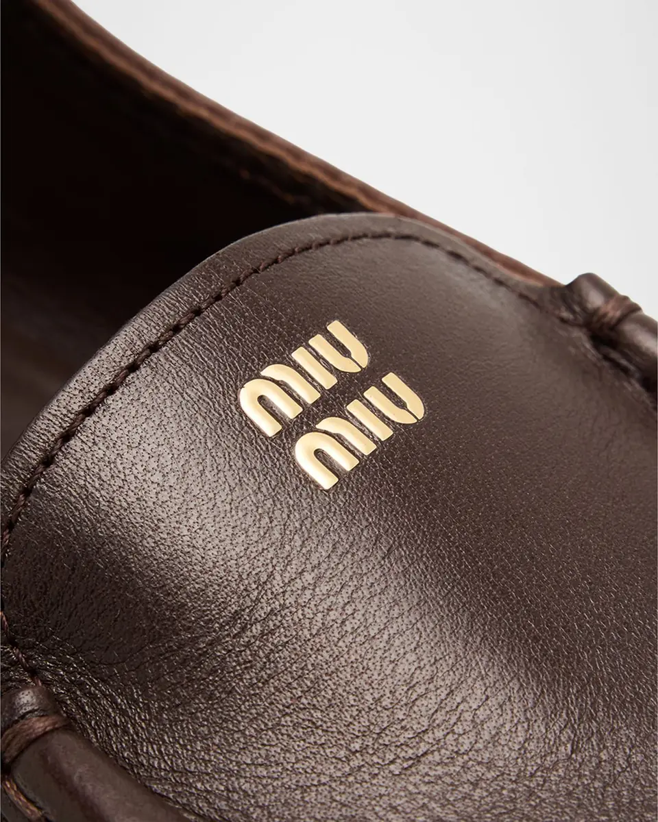 Miu Miu Leather Mary Jane Loafers | Thumbnail 4 Miu Miu Leather Mary Jane Loafers | Thumbnail 4