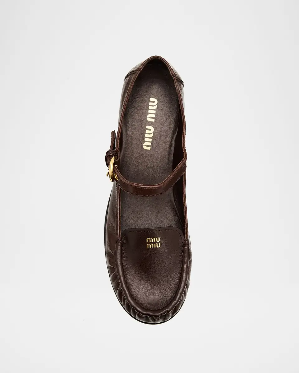 Miu Miu Leather Mary Jane Loafers | Thumbnail 5 Miu Miu Leather Mary Jane Loafers | Thumbnail 5