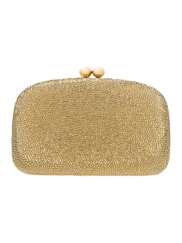 Vega Crystal-Embellished Suede Clutch Bag Vega Crystal-Embellished Suede Clutch Bag