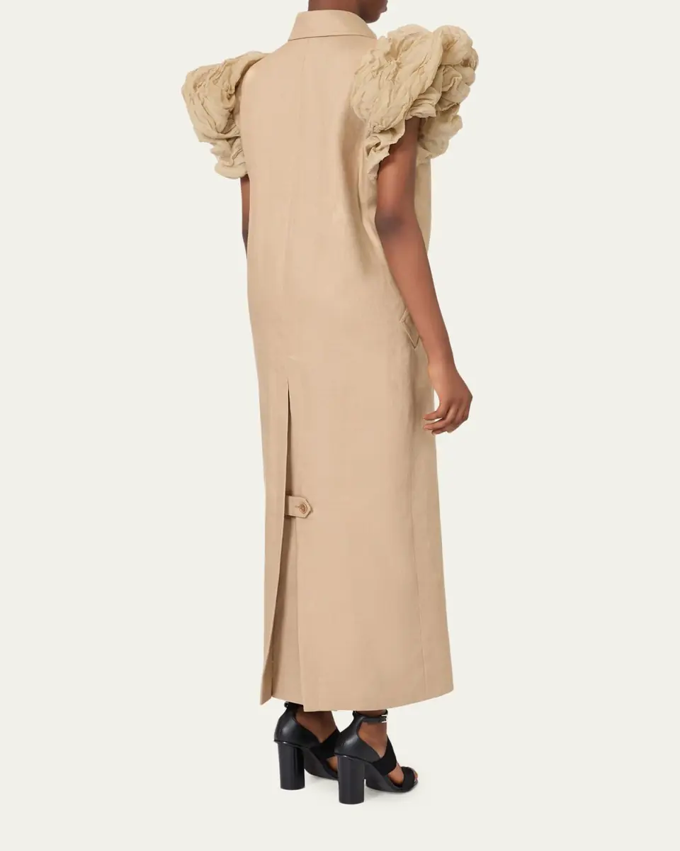 Max Mara Double-Breasted Linen Duster Coat | Thumbnail 3