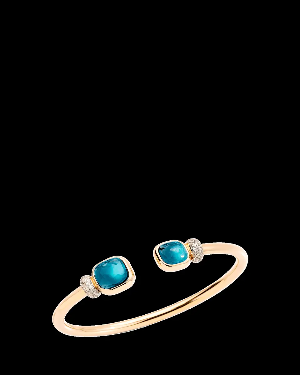 Pomellato Nudo Classic Petit Rose Gold London Blue Topaz and Diamond Bangle | Thumbnail 2 Pomellato Nudo Classic Petit Rose Gold London Blue Topaz and Diamond Bangle | Thumbnail 2