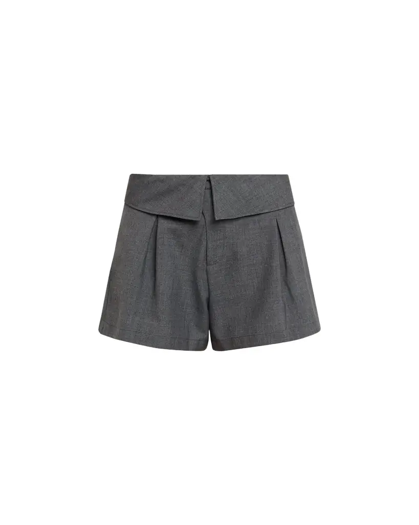 Zomer Foldover Waist Pleated A-Line Tailored Shorts | Image 1 Zomer Foldover Waist Pleated A-Line Tailored Shorts | Image 1