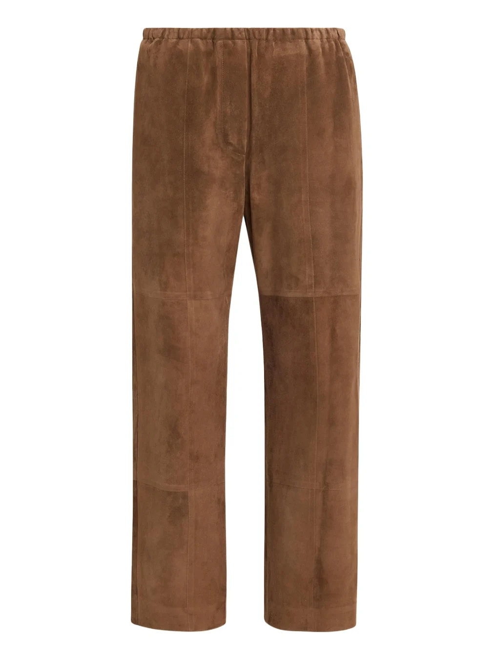 The Row Kenan Suede Straight-Lag Ankle Pull-On Pants