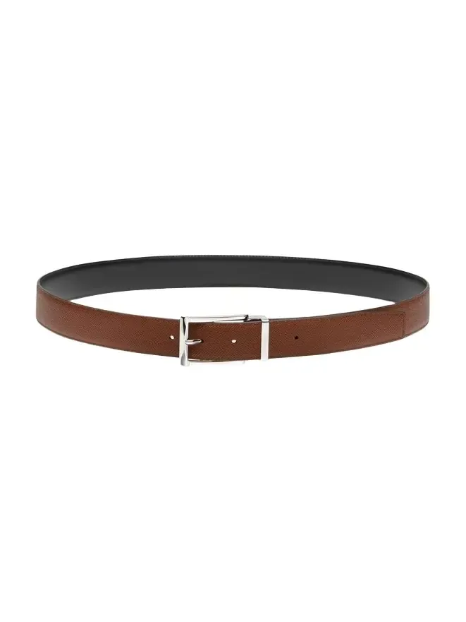 Ferragamo Men's Reversible Hammered Leather Belt