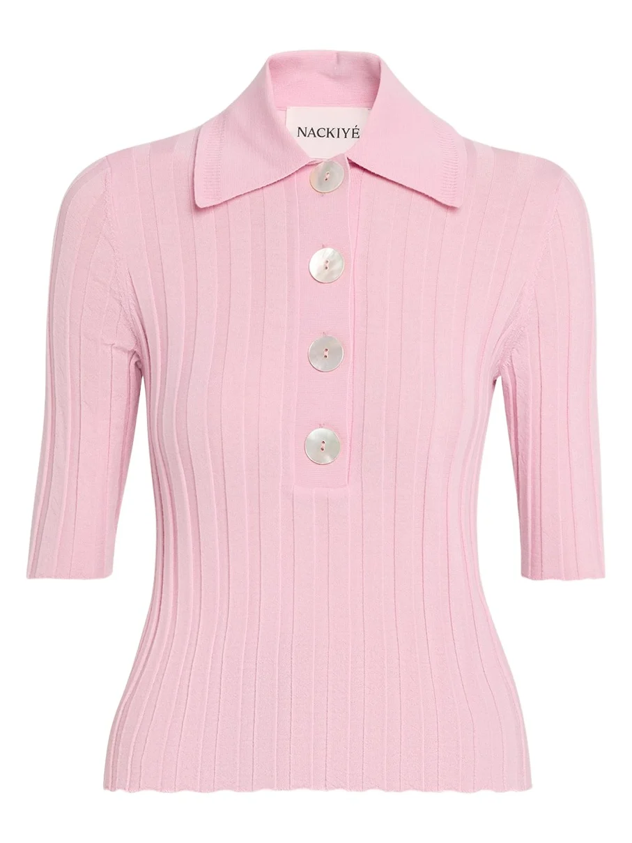 Nackiyé Sugarman Short Sleeve Knit Polo