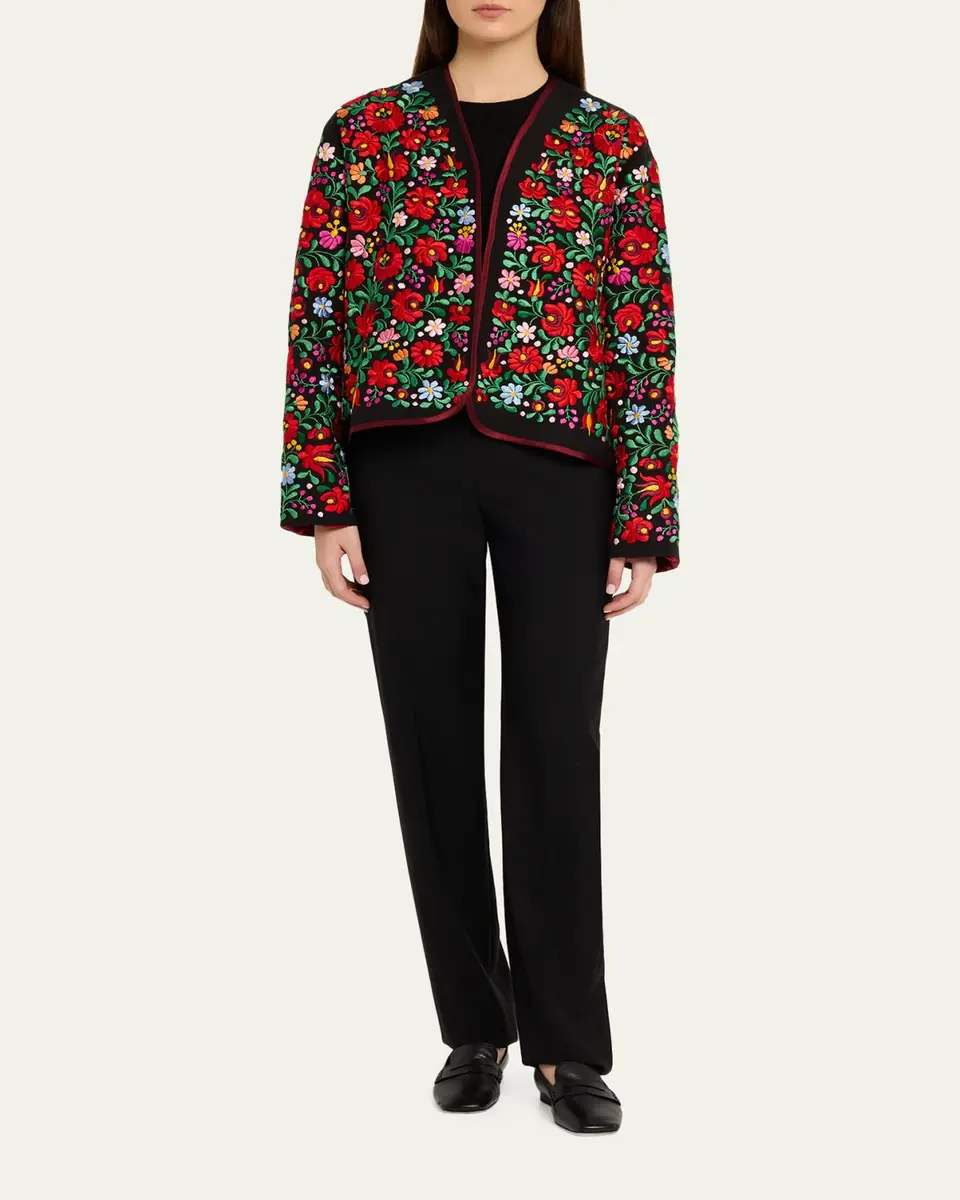 Rianna + Nina Floral Embroidered Mini Blouson Jacket | Thumbnail 2 Rianna + Nina Floral Embroidered Mini Blouson Jacket | Thumbnail 2