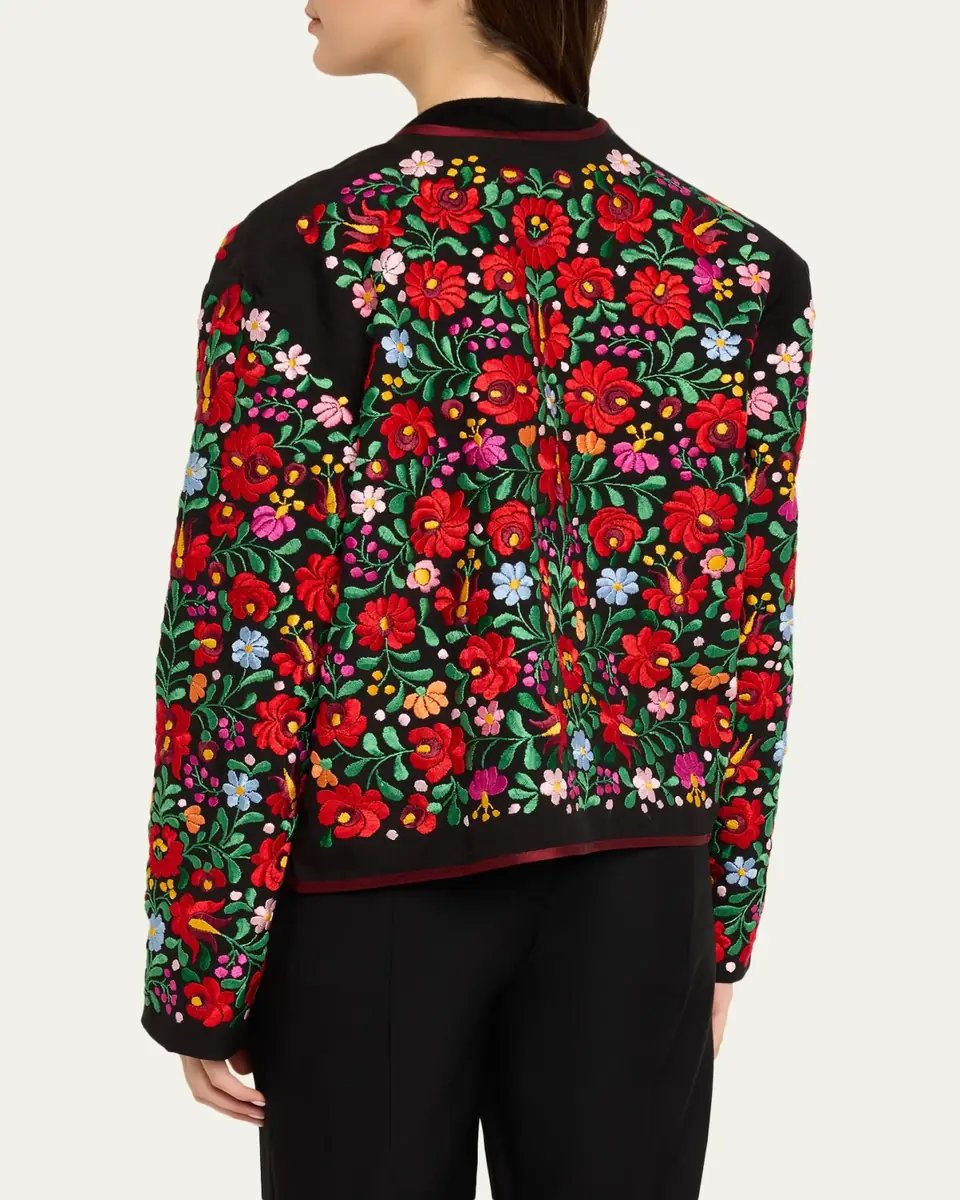 Rianna + Nina Floral Embroidered Mini Blouson Jacket | Thumbnail 3 Rianna + Nina Floral Embroidered Mini Blouson Jacket | Thumbnail 3