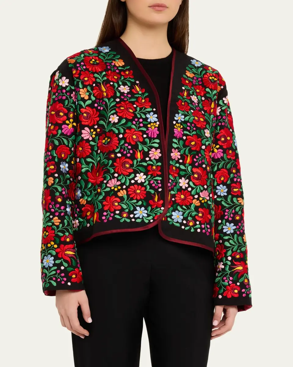 Rianna + Nina Floral Embroidered Mini Blouson Jacket | Thumbnail 4 Rianna + Nina Floral Embroidered Mini Blouson Jacket | Thumbnail 4