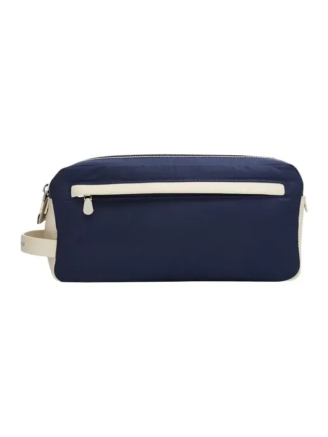 Men's Leather Double-Zip Toiletry Bag